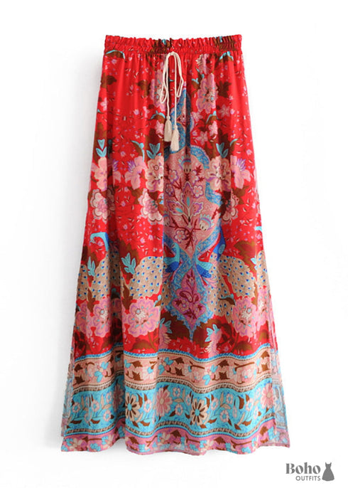 Boho Skirts in Heart Chakra in Esme Red For Women